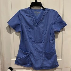 Greys Anatomy light blue scrub top